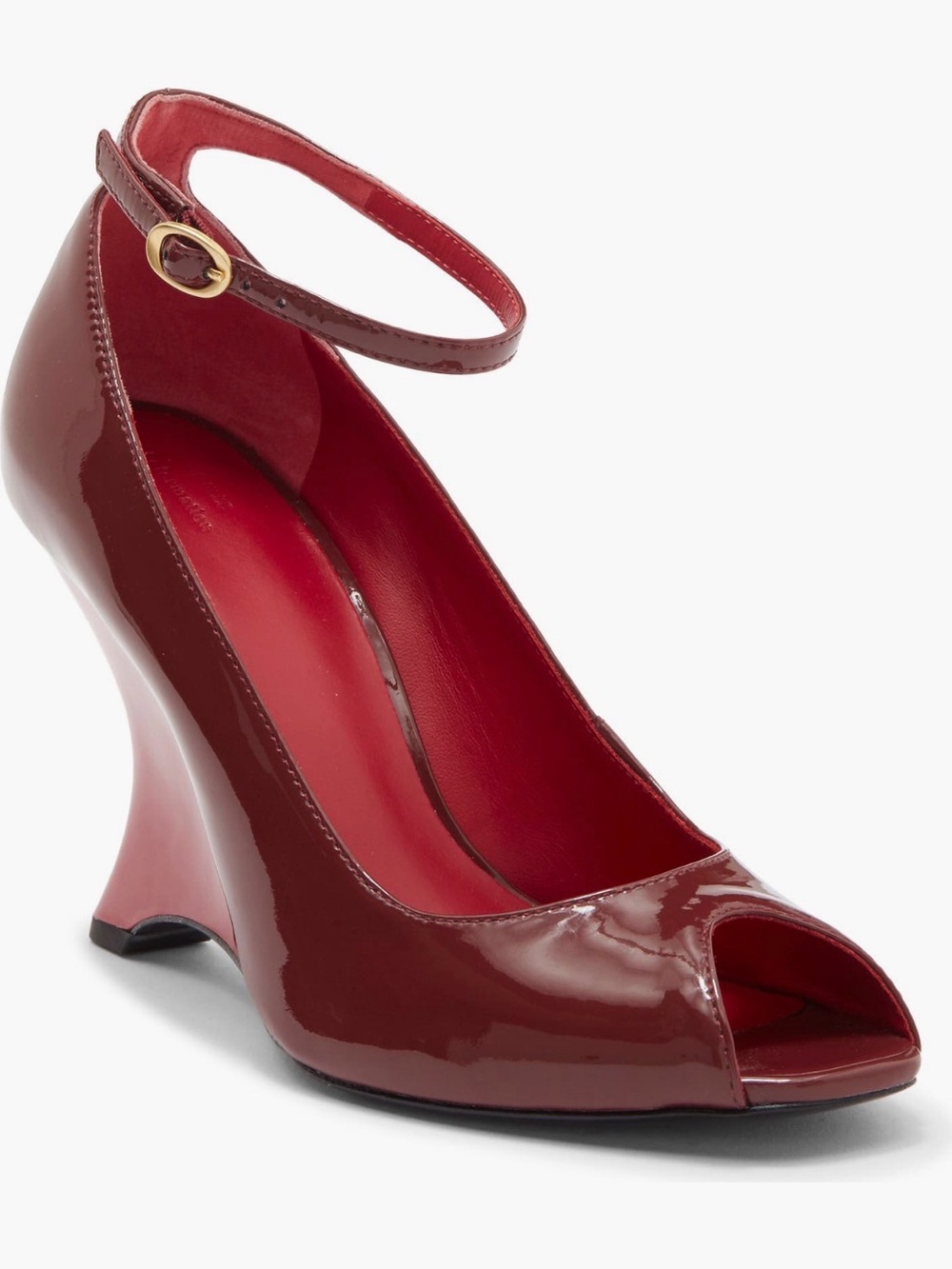 Reformation Camille Rowe Patent Berry Jam Wedge. 10.5 BNIB